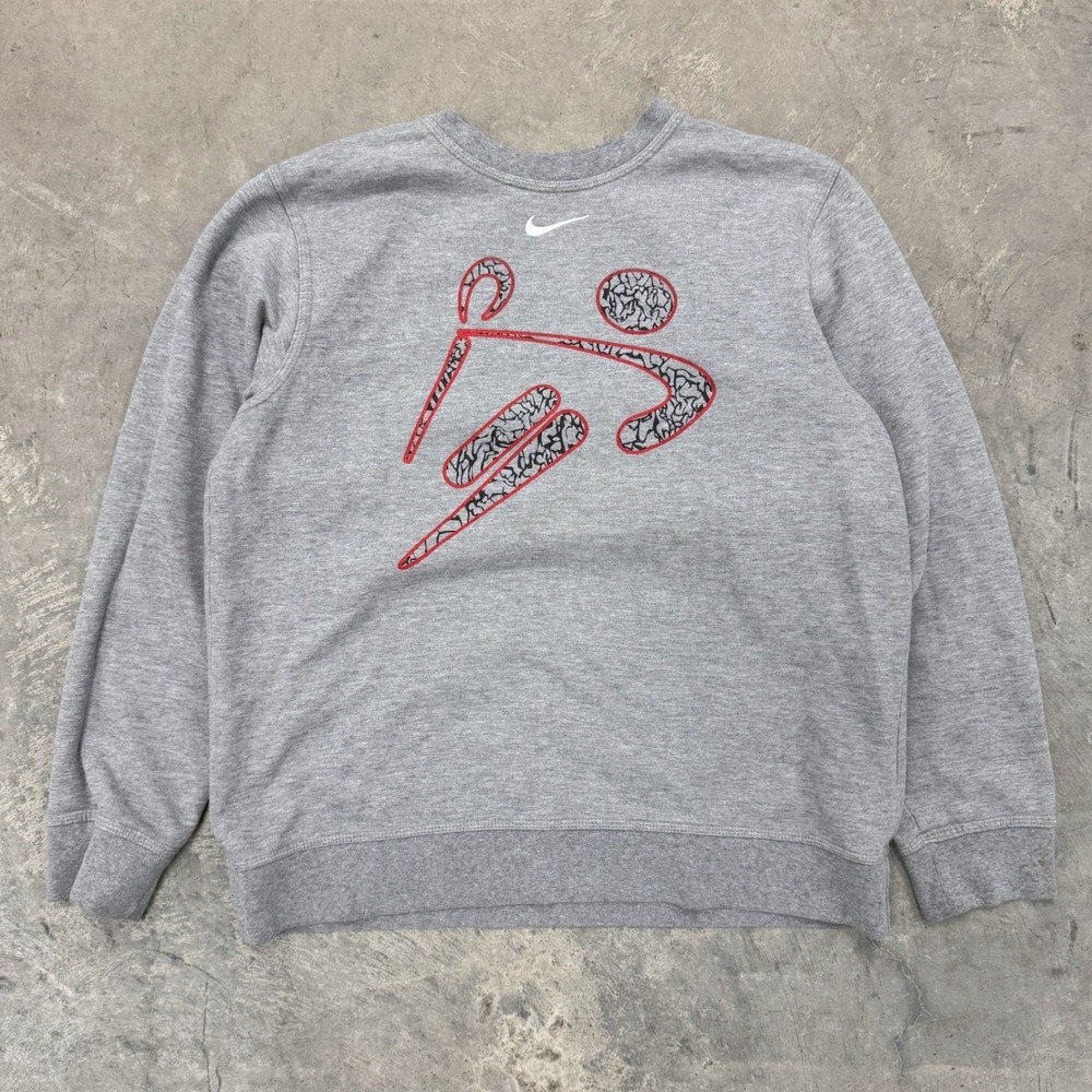 Vintage y2k Nike Lacrosse Center‎ Swoosh Grey Sweatshirt - L/XL